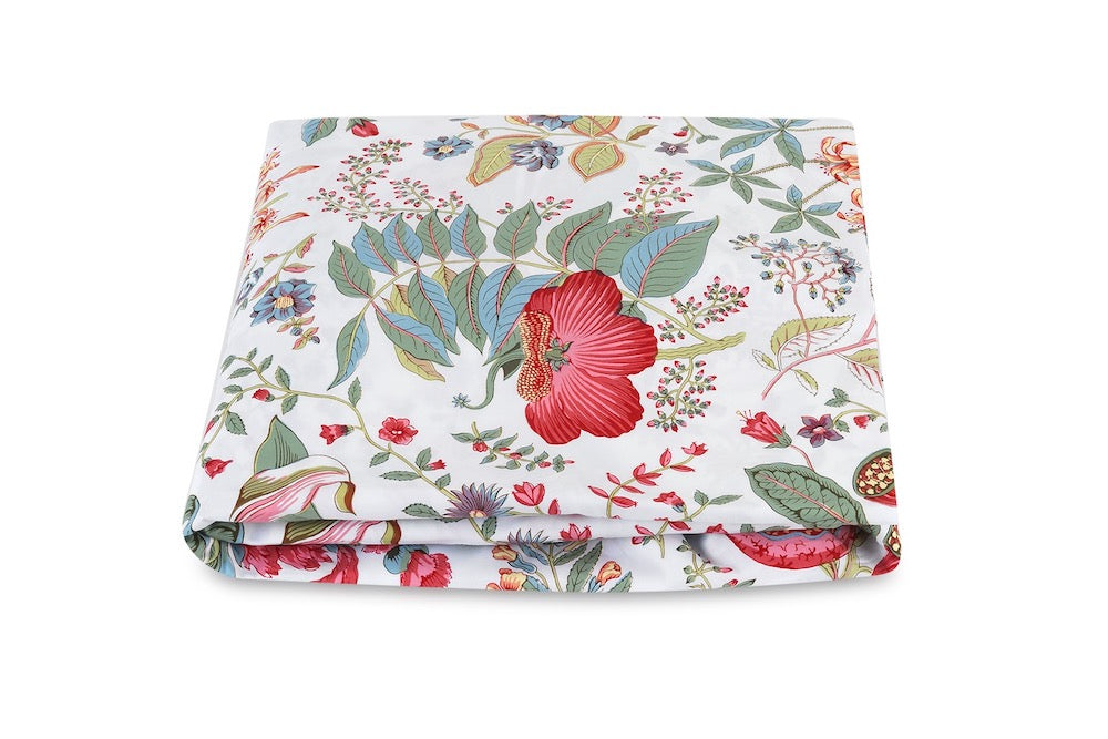 Matouk Schumacher - Fine Linens Bedding - Pomegranate Pink Coral Fitted Sheet at Fig Linens and Home Online Boutique