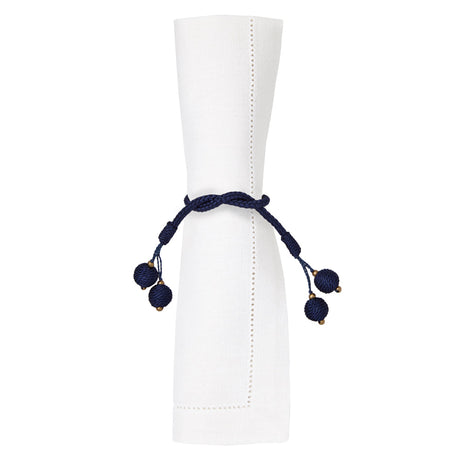 Porto Navy Napkin Ring Detail 4 | Mode Living at Fig Linens and Home