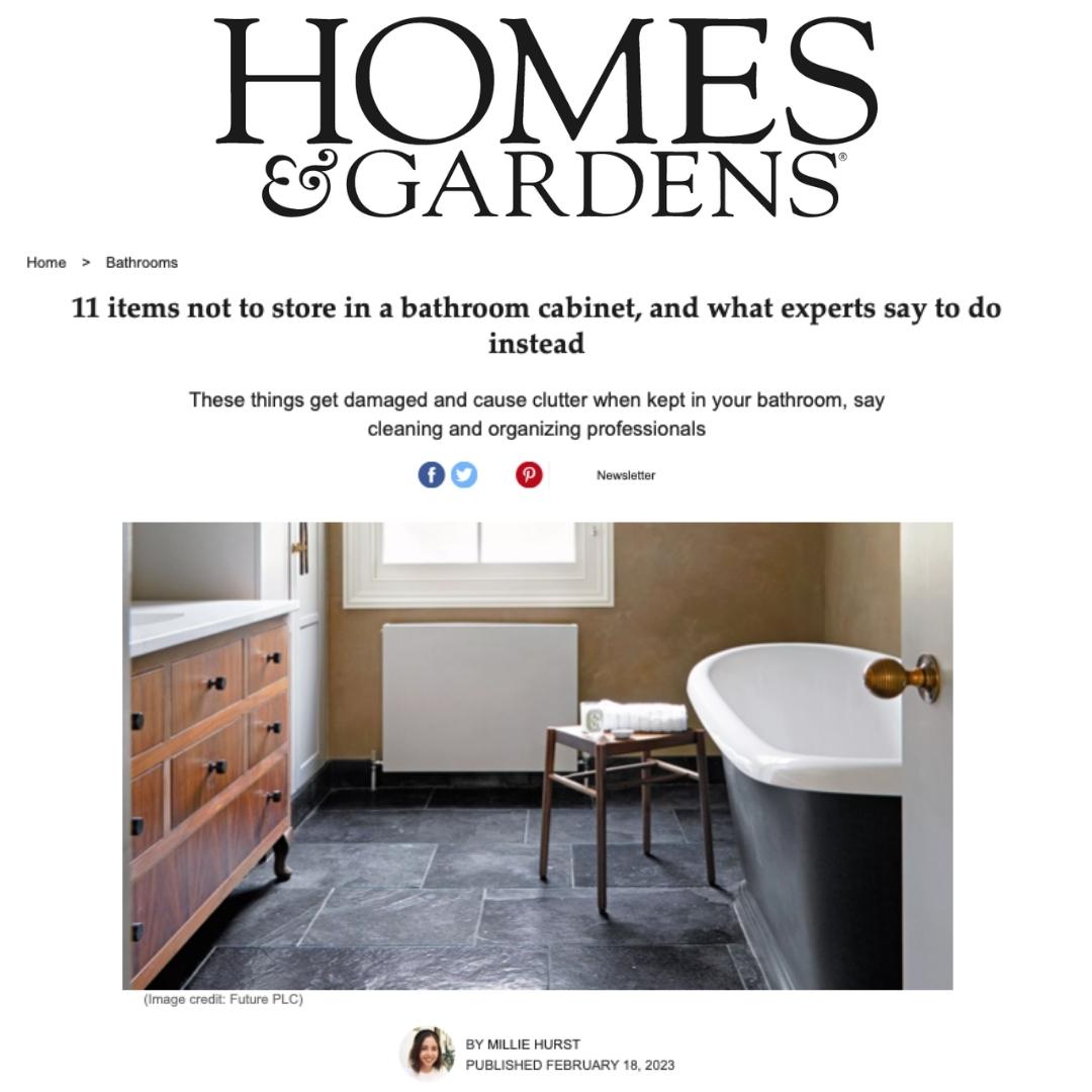 Homes & Gardens advice on where to store items in your bathroom - Fig linens and home offers expert advice in this insightful article