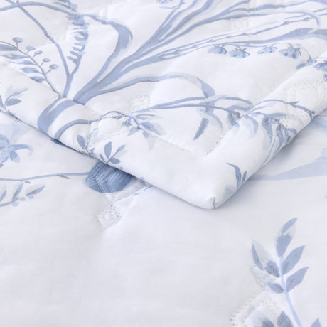 Herbier Celeste Organic Quilted Coverlet by Yves Delorme