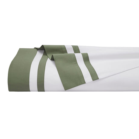 Stella Organic Cotton Percale Flat Sheet by Orchids Lux Home - Queen Olive Green  3