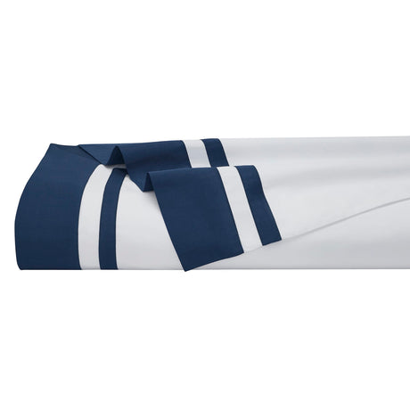 Stella Organic Cotton Percale Flat Sheet by Orchids Lux Home - Queen Navy