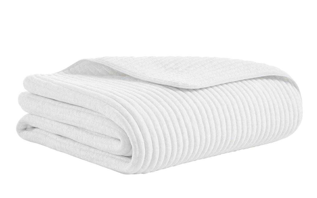 Charlton Cotton Jersey Channel Quilt by Orchids Lux Home - King White