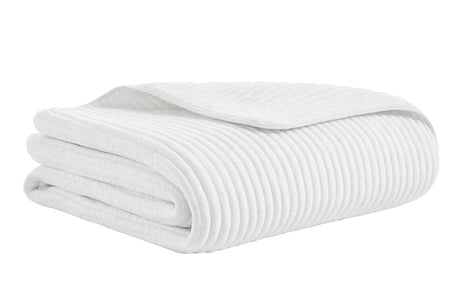 Charlton Cotton Jersey Channel Quilt by Orchids Lux Home - King White