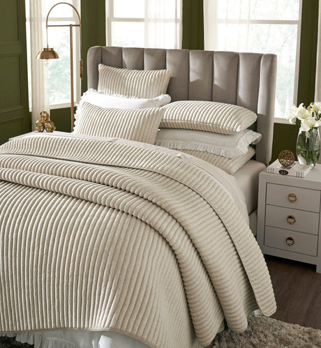 Charlton Cotton Jersey Channel Quilt by Orchids Lux Home - Oatmeal - View 3