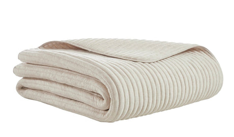 Charlton Cotton Jersey Channel Quilt by Orchids Lux Home - Queen Off-White
