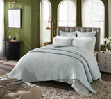 Charlton Cotton Jersey Channel Quilt by Orchids Lux Home - Melange Sky Blue View 2