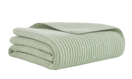 Charlton Cotton Jersey Channel Quilt by Orchids Lux Home - Melange Green View 4