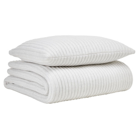 Charlton Cotton Jersey Channel Quilt by Orchids Lux Home - Melange Off-White View 5
