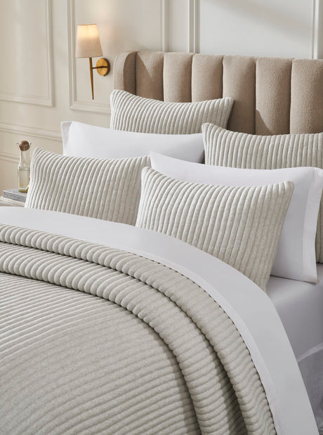 Charlton Cotton Jersey Channel Quilt by Orchids Lux Home - Melange Mist View 3