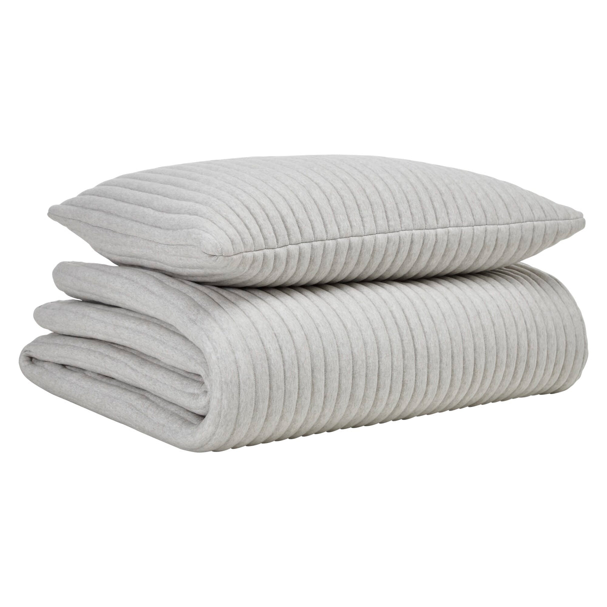 Charlton Cotton Jersey Channel Quilt by Orchids Lux Home - Melange Mist View 5