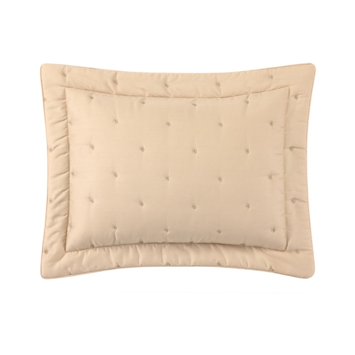 Boudoir Sham - Yves Delorme Triomphe Quilted Bedding in Dune - Organic Cotton Bedding
