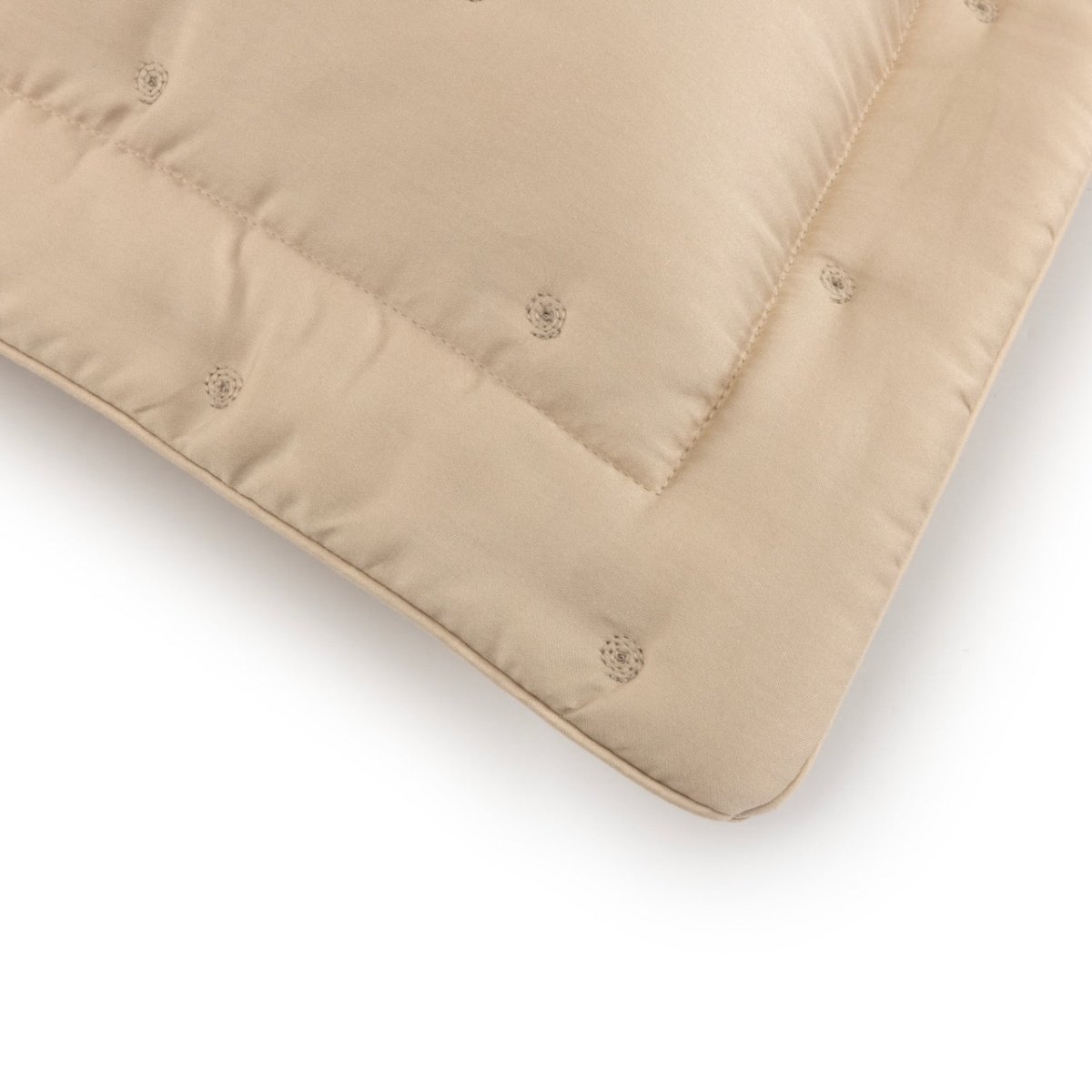 Sham Corner Detail - Yves Delorme Triomphe Quilted Bedding in Dune - Organic Cotton Bedding