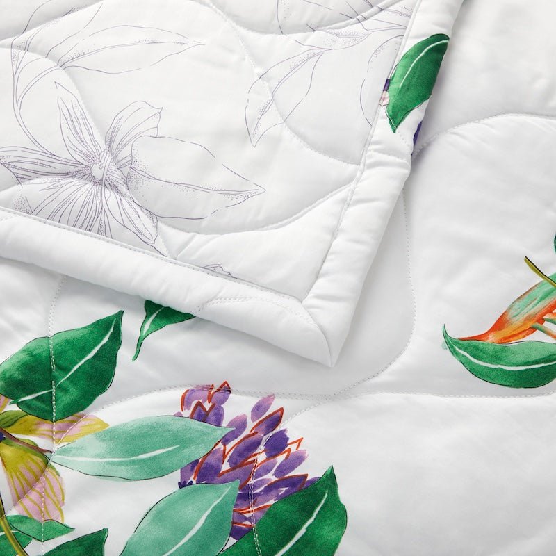 Yves Delorme Parfum Quilts - Floral Organic Cotton Quilted Coverlet at Fig Linens and Home