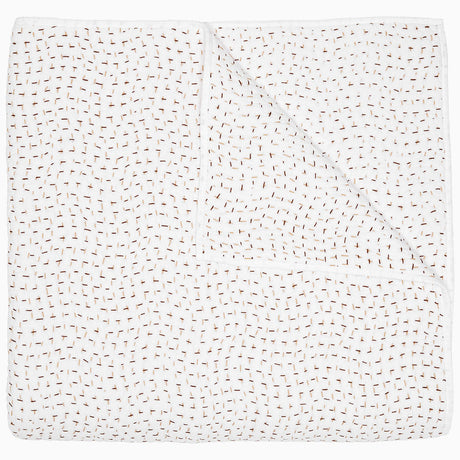 Organic Hand Stitched Coffee Quilt by John Robshaw at Fig Linens and Home - 1