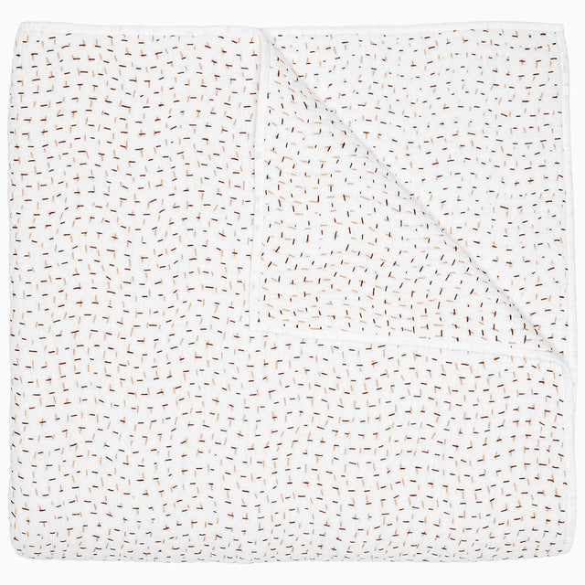 Organic Hand Stitched Coffee Quilt by John Robshaw at Fig Linens and Home - 1