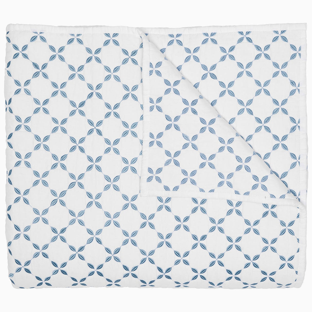 Layla Light Indigo Quilt by John Robshaw at Fig Linens and Home - 1