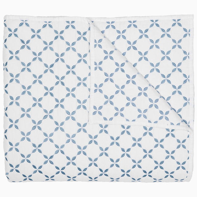 Layla Light Indigo Quilt by John Robshaw at Fig Linens and Home - 1