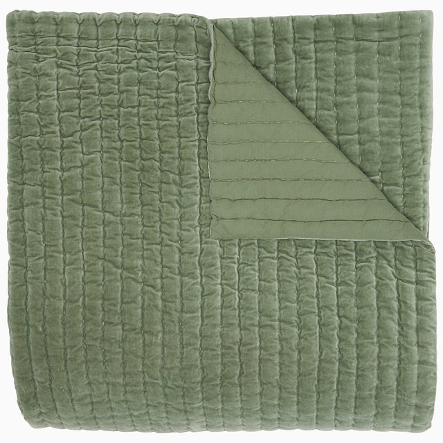 Velvet Sage Quilt by John Robshaw at Fig Linens and Home - 1