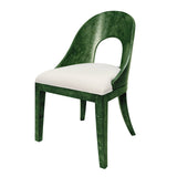 Worlds Away Rafferty Emerald Burl Wood Chair at Fig Linens and Home - Angle