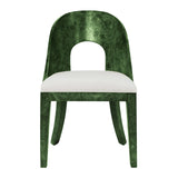 Worlds Away Rafferty Emerald Burl Wood Chair at Fig Linens and Home - Front