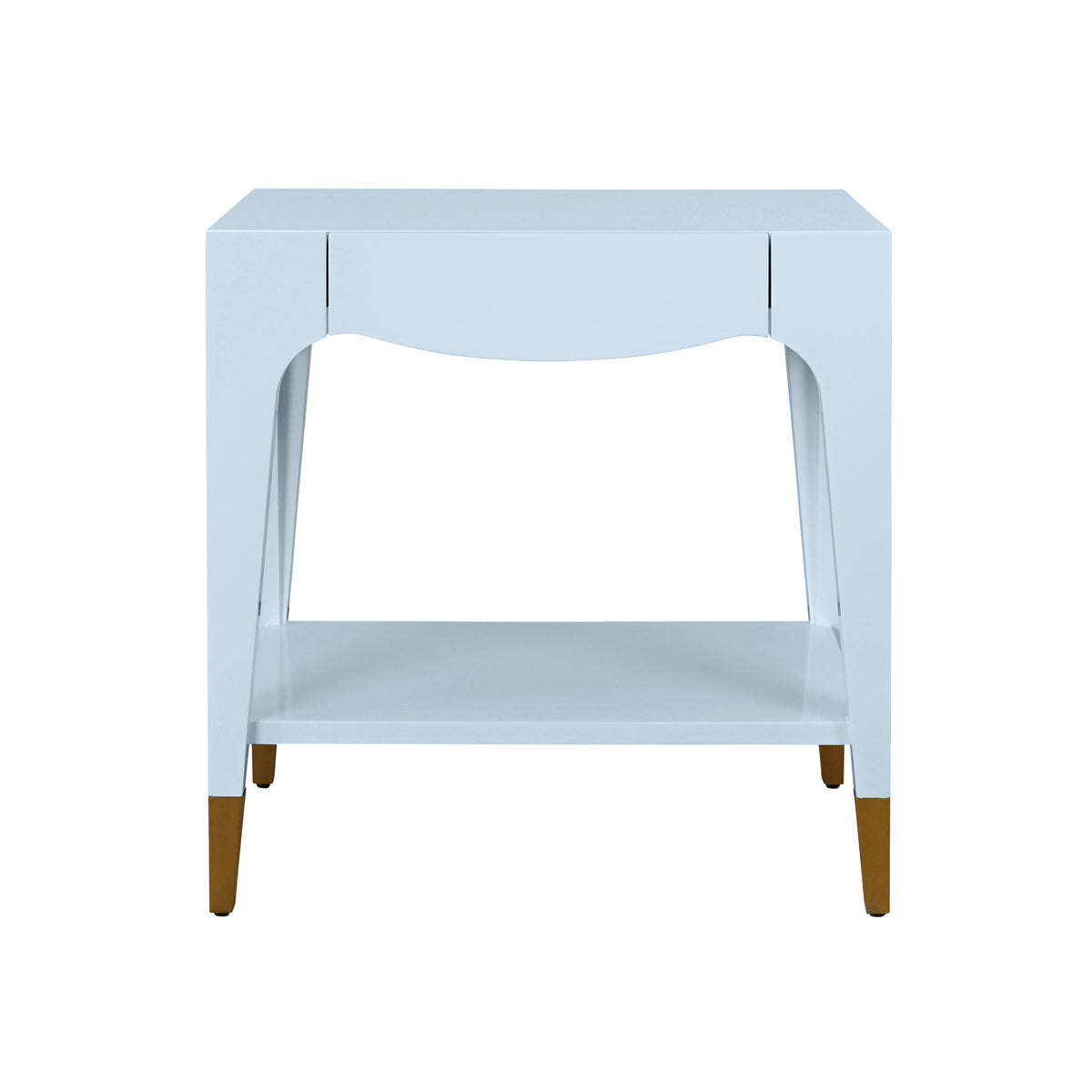 Front View of End Table - Worlds Away Ronny Light Blue Side Table at Fig Linens and Home