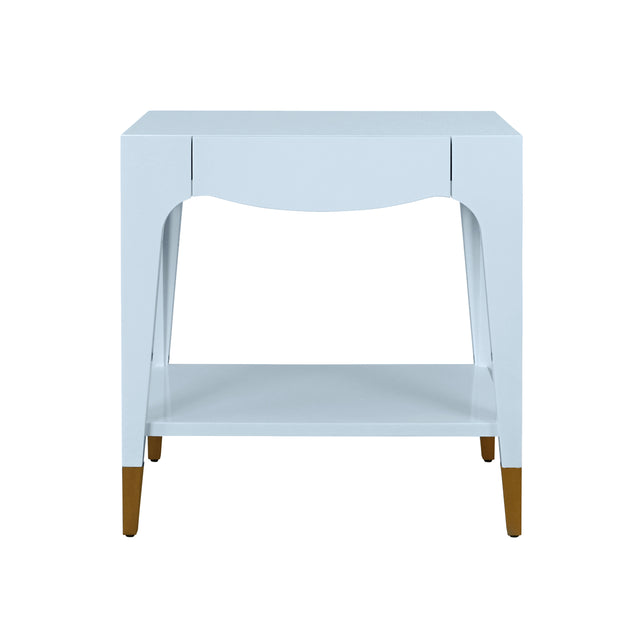 Front View of End Table - Worlds Away Ronny Light Blue Side Table at Fig Linens and Home