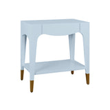 Angle View of End Table - Worlds Away Ronny Light Blue Side Table at Fig Linens and Home