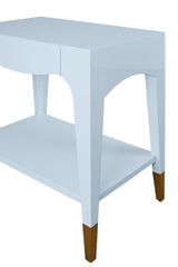 Detail of Corner View of End Table - Worlds Away Ronny Light Blue Side Table at Fig Linens and Home