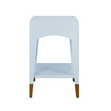 Side View of End Table - Worlds Away Ronny Light Blue Side Table at Fig Linens and Home