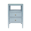 Roscoe Light Blue Side Table | Worlds Away Nightstand - Front View - Fig Linens and Home