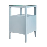 Roscoe Light Blue Side Table | Worlds Away Nightstand - back of table View - Fig Linens and Home