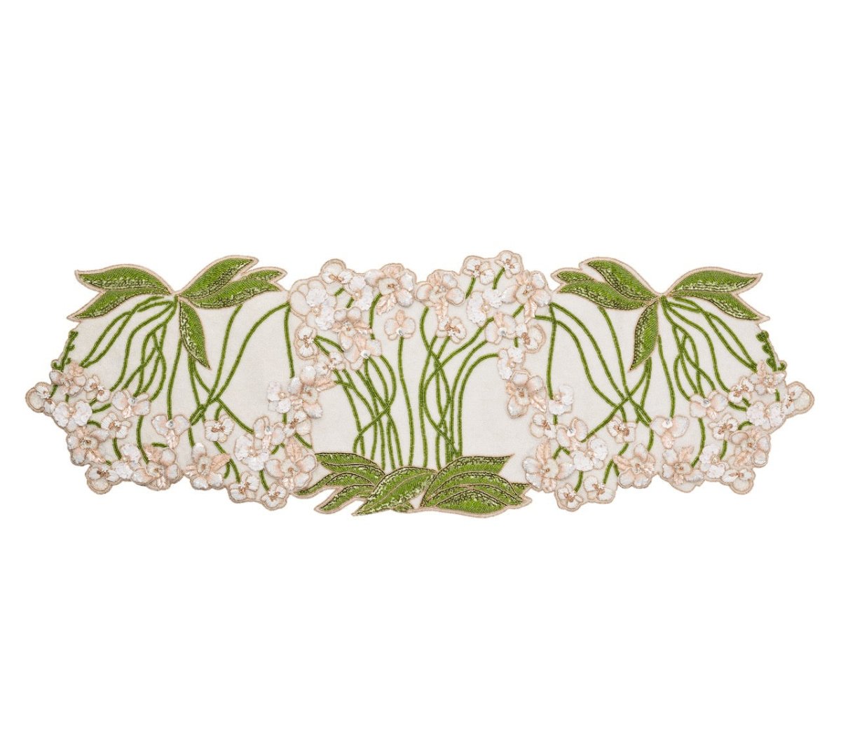 Kim Seybert Orchid Table Runner in Multi by Kim Seybert - Multi 48" L x 16" W x 0.5" H at FIG LINENS AND HOME - 1
