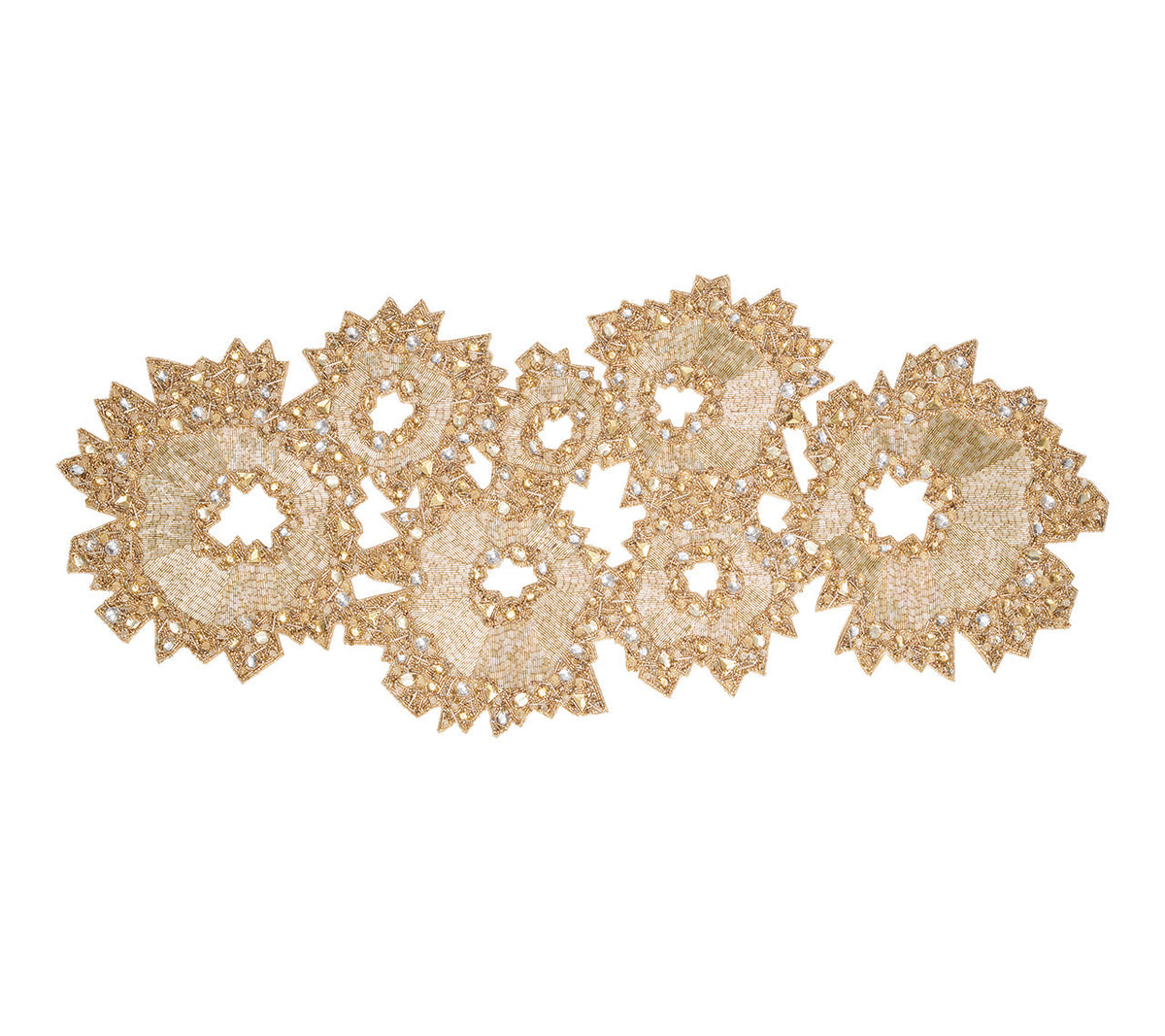 Aurelia Champagne & Crystal Table Runner | Kim Seybert at Fig Linens and Home