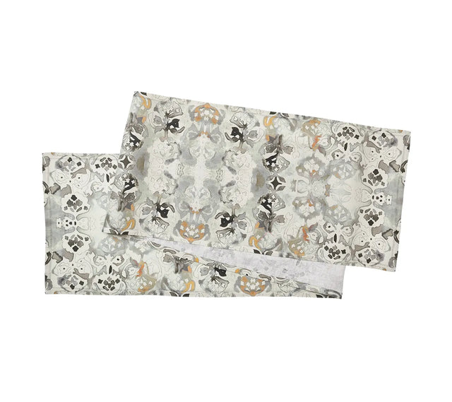 Giverny Natural/Gray Table Runner | Kim Seybert at Fig Linens and Home