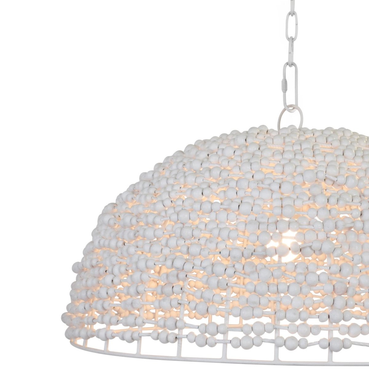 Remy Pendant Light Detail View LIT by Worlds Away at Fig Linens and Home