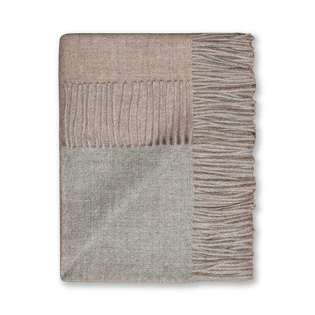 Reversible Throw Light Taupe and Light Grey by Alicia Adams Alpaca at Fig Linens and Home