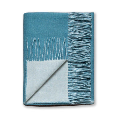 Reversible Throw Teal and Celery by Alicia Adams Alpaca at Fig Linens and Home
