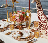 Royal Palm Napkin Ring in Brown & Gold Set of 4 by Kim Seybert at Fig Linens and Home - Lifestyle 5