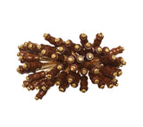Royal Palm Napkin Ring in Brown & Gold Set of 4 by Kim Seybert at Fig Linens and Home - Top View