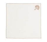 Royal Palm Napkin in White & Brown Set of 4 by Kim Seybert at Fig Linens and Home - Flat