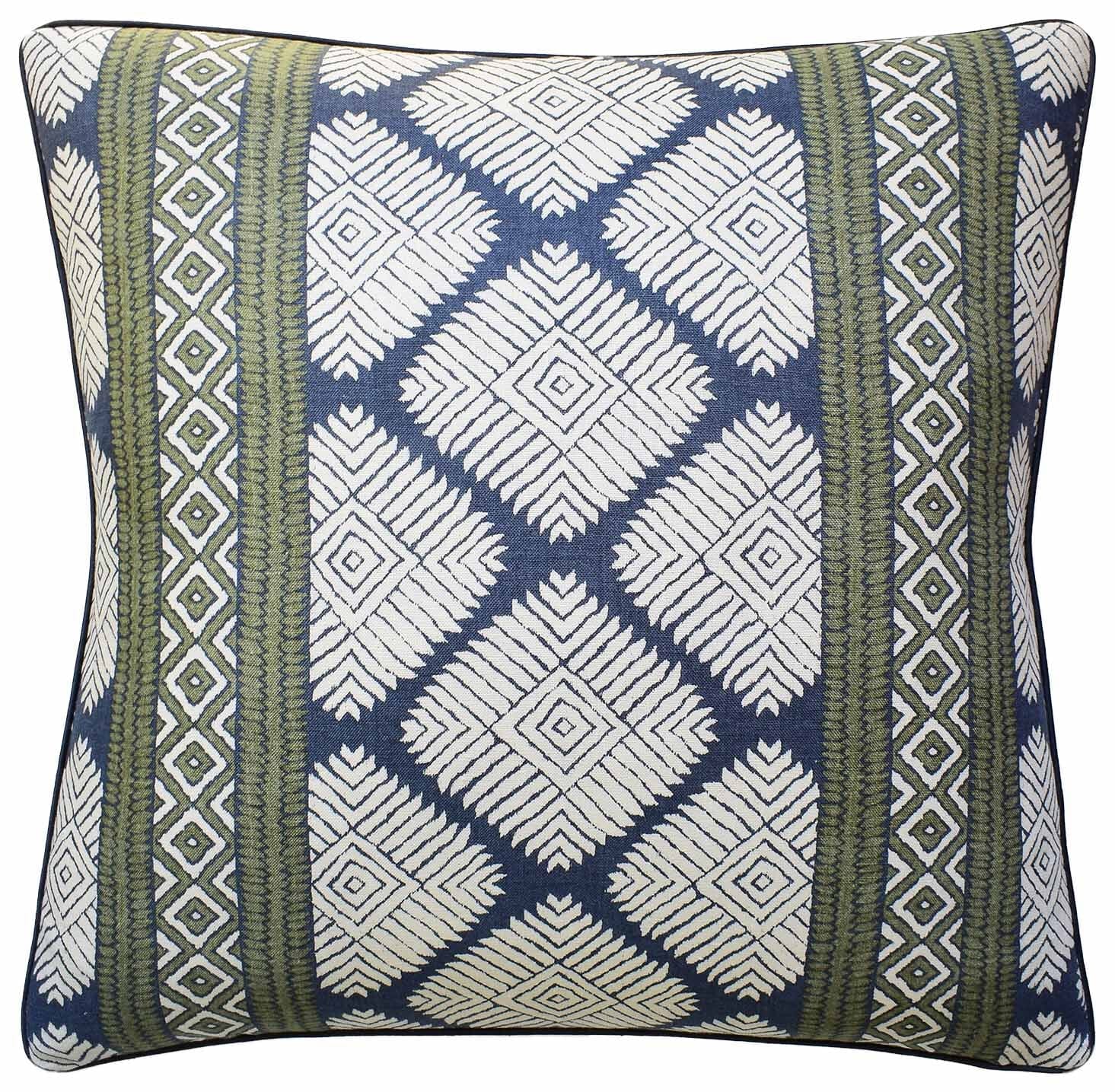 Austin Bluestone and Green Decorative Throw Pillow Ryan Studio - Thibaut Fabrics