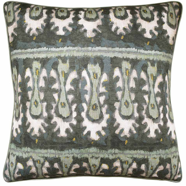 Batik Tribal Hunter Jade Green Throw Pillow -  Ryan Studio made from S. Harris Fabricut Yardage