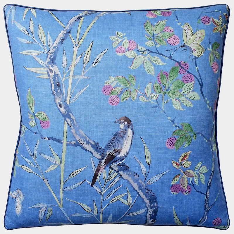 Ryan Studio Claire Navy Decorative Pillow at Fig Linens and Home - Thibaut Fabric Sojourn Collection