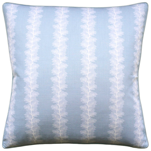 French Stripe Spa Blue Decorative Pillow by Ryan Studio at Fig Linens and Home