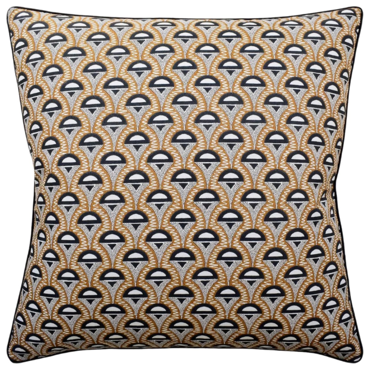 Ryan Studio Abelino Camel and Black Decorative Pillows from Schumacher Fabric - Fig Linens and Home