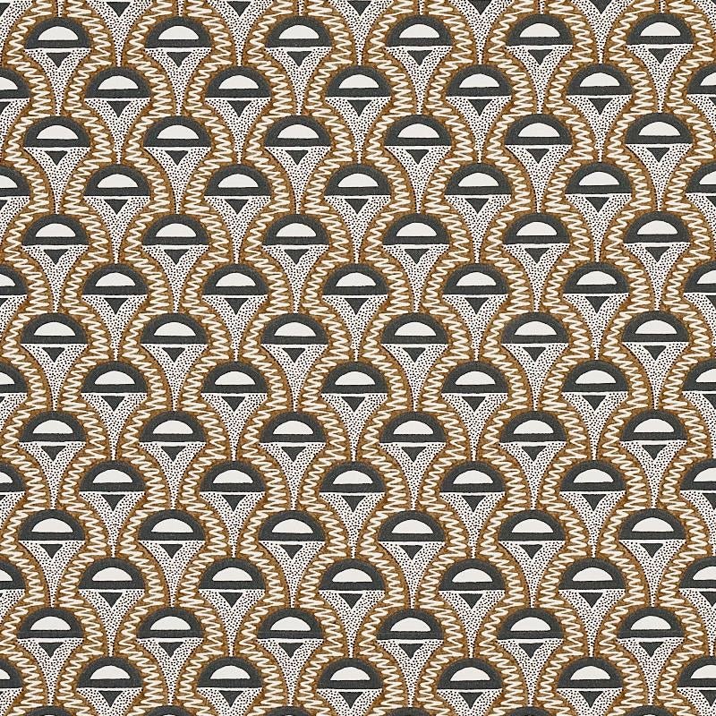 Ryan Studio Abelino Camel and Black Throw Pillows - Fabric Swatch Schumacher Copacabana Collection