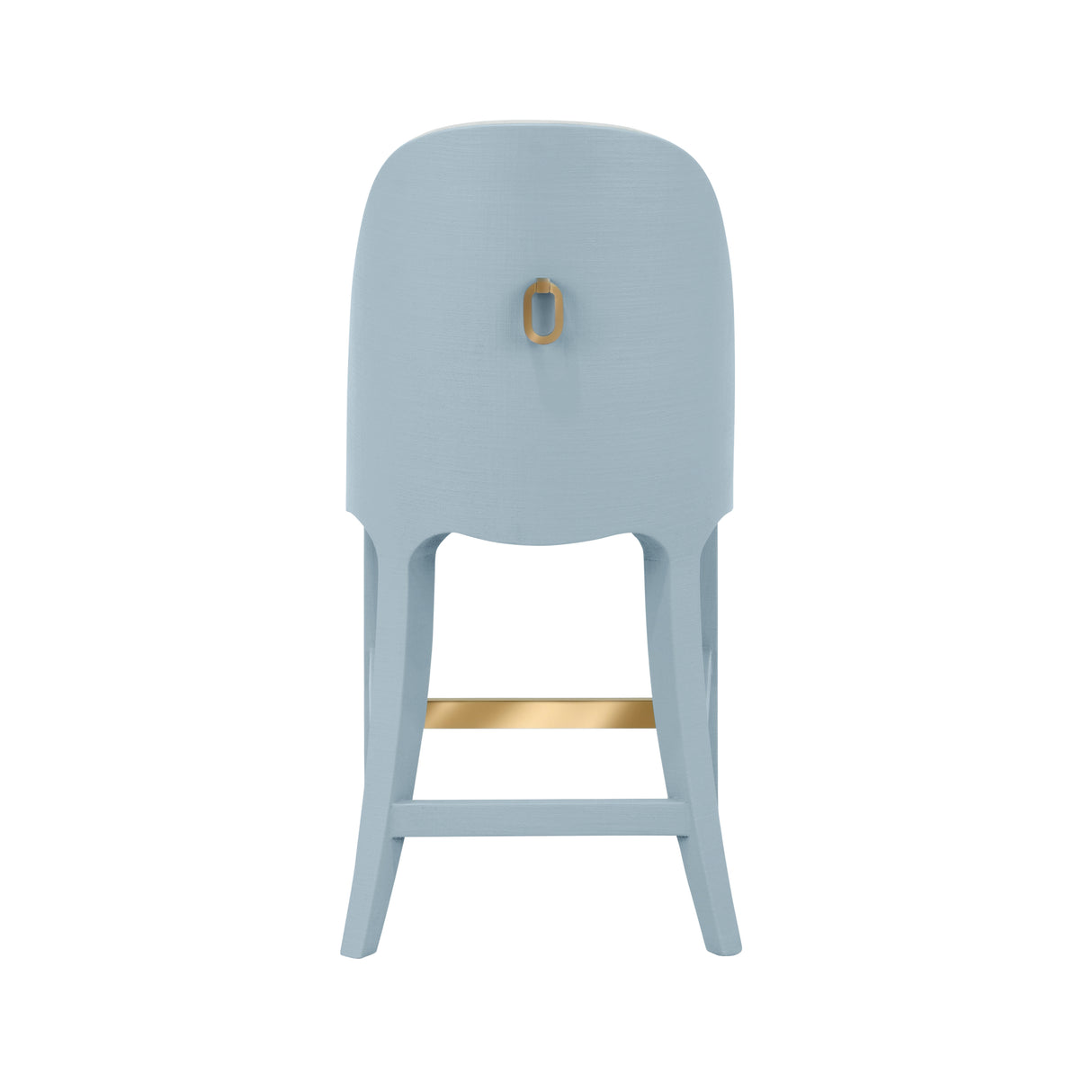 Sadie Light Blue Counter Stool by Worlds Away at Fig Linens and Home - Back of Chair View