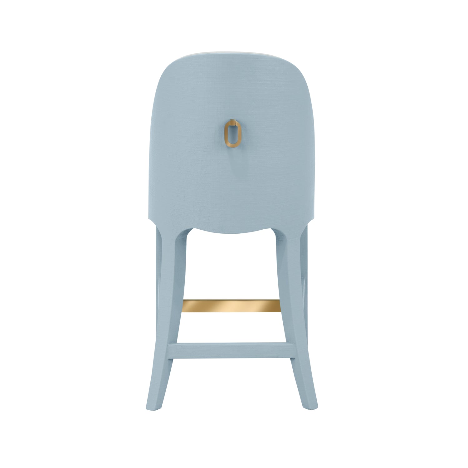 Sadie Light Blue Counter Stool by Worlds Away at Fig Linens and Home - Back of Chair View