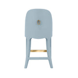Sadie Light Blue Counter Stool by Worlds Away at Fig Linens and Home - Back of Chair View